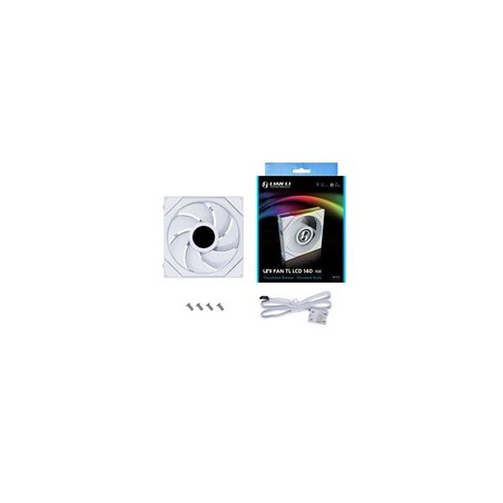 Lian Li UNI FAN TL LCD 140 Reverse Blade Fan 1-pack - High-Performance 140mm White Cooling Solution for Optimal Ventilation